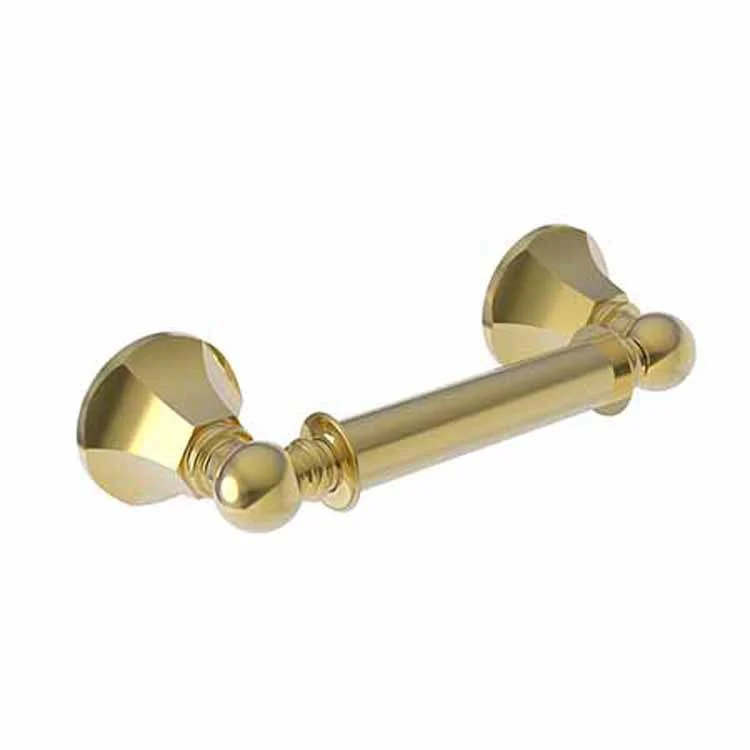 Toilet Paper Holder Metropole Double Post Satin Gold PVD Brass 9-1/2 Inch 3-1/5 Inch Wall Mount - Frankwebs