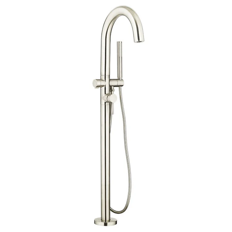 Contemporary Round Freestanding Bathtub Filler with Lever Handle for Flash Rough-In Valve - Frankwebs