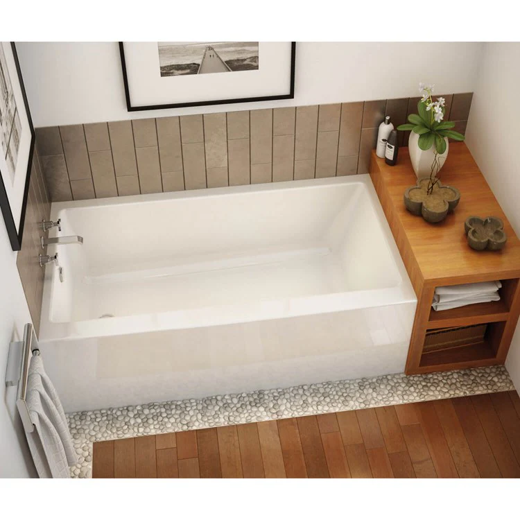 Tub Rubix 65-3/4 x 32 x 18-3/8 Inch Alcove Left White Acrylic - Frankwebs