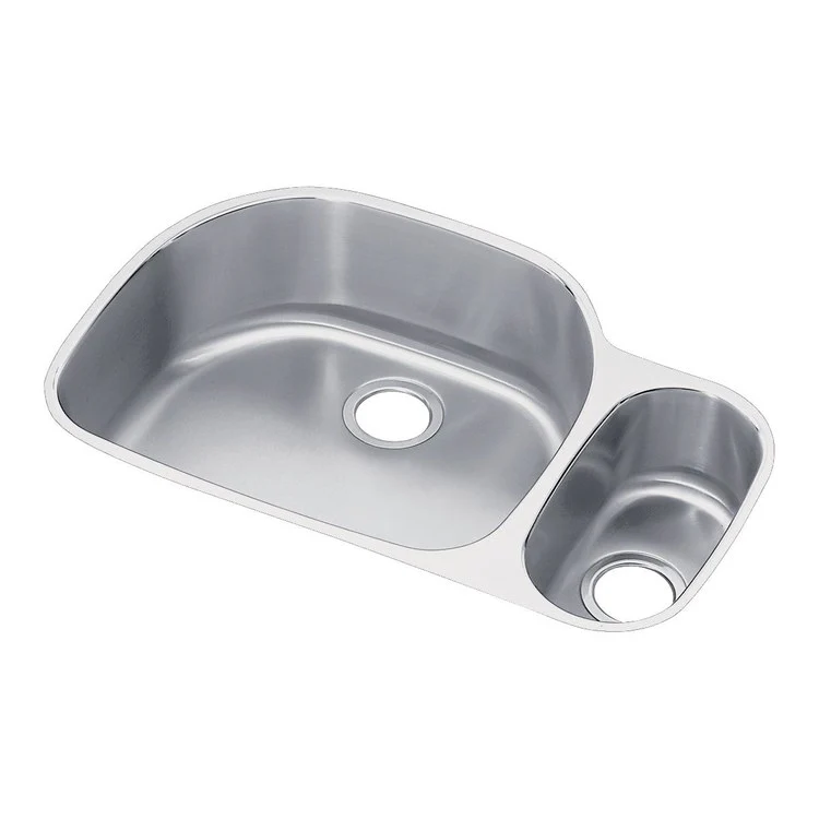 Kitchen Sink Lustertone Classic 32 x 21 Inch Double Bowl Offset 70/30 Kit Lustrous Highlighted Satin Undermount - Frankwebs
