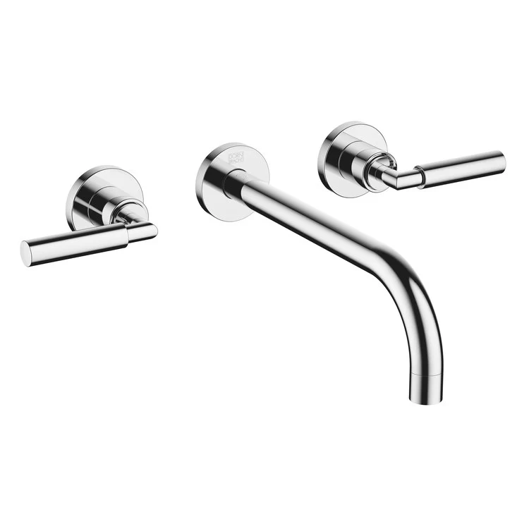 Lavatory Faucet TARA Wall Mount Mixer 2 Lever ADA WaterSense Chrome 1.2 Gallons per Minute Less Drain 3 Hole - Frankwebs