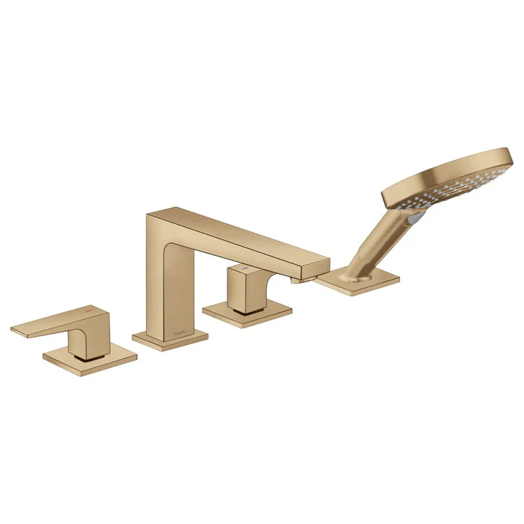 Roman Tub Trim Metropol Deck Mount with Handshower 2 Lever Matte White 8 Inch Spread 6.0 Gallons per Minute - Frankwebs