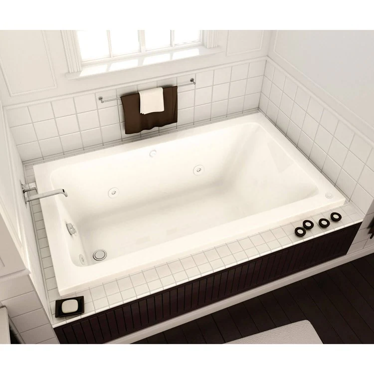 Tub Pose 72 x 35-3/4 x 23-5/8 Inch Drop-in with Whirlpool End White Acrylic - Frankwebs