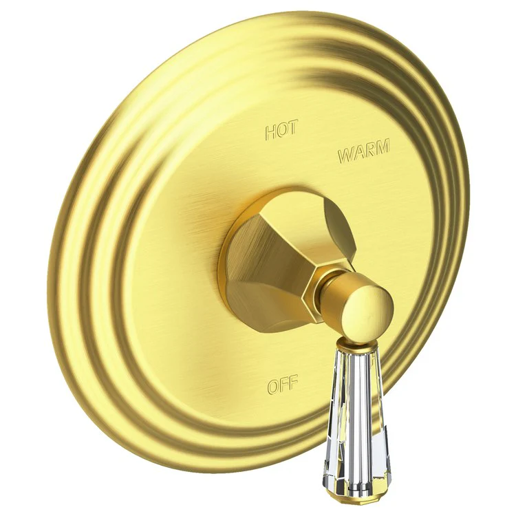 Pressure Balance Valve Trim Metropole Round 1 Crystal Lever Flat Black ADA Depth 3-5/9 Inch - Frankwebs