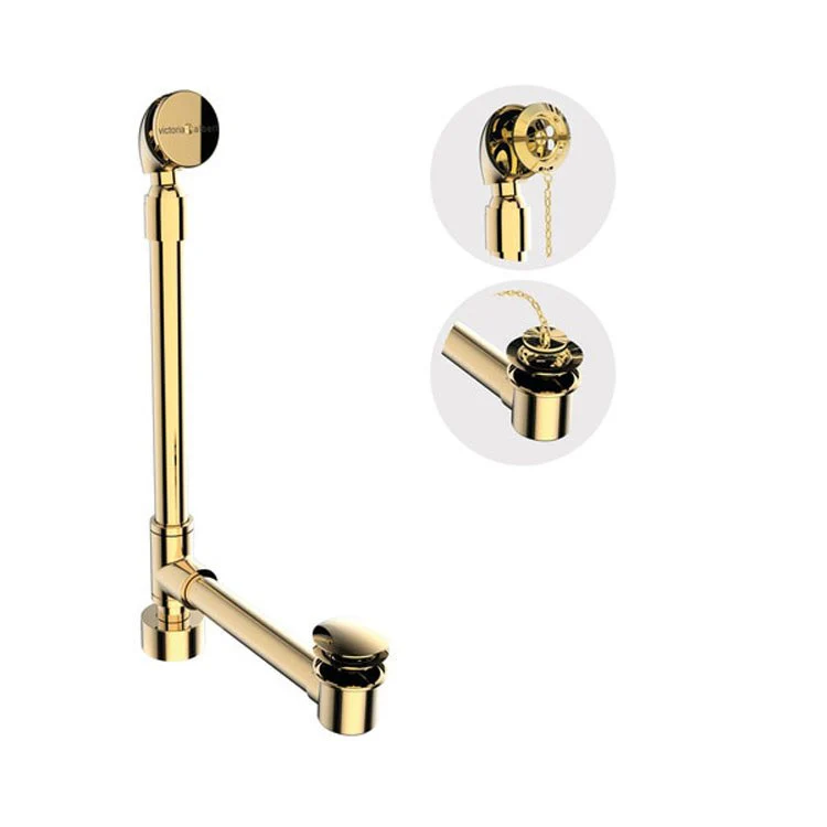 Drain Kit Freestanding Bathtub Polished Nickel 33.25 Inch Brass for Freestanding Bathtub Above Floor Installation Includes Above Floor Shoe Tube - Frankwebs