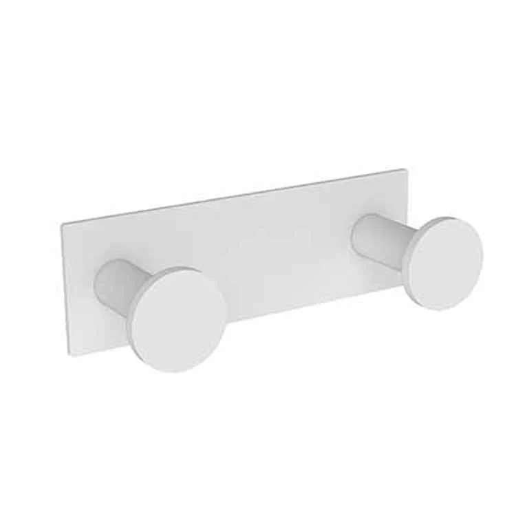Robe Hook Metro Double Satin Nickel PVD 2-1/5 Inch 2-2/7 Inch Wall Mount Brass - Frankwebs