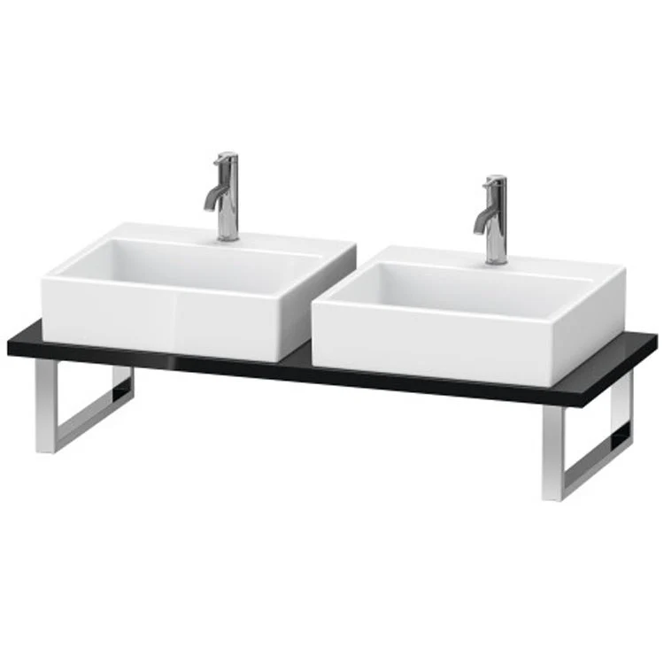 Lavatory Console L-Cube Brushed Oak Double Basin 31-1/2 x 21-5/8 Inch 1-1/8 Inch - Frankwebs