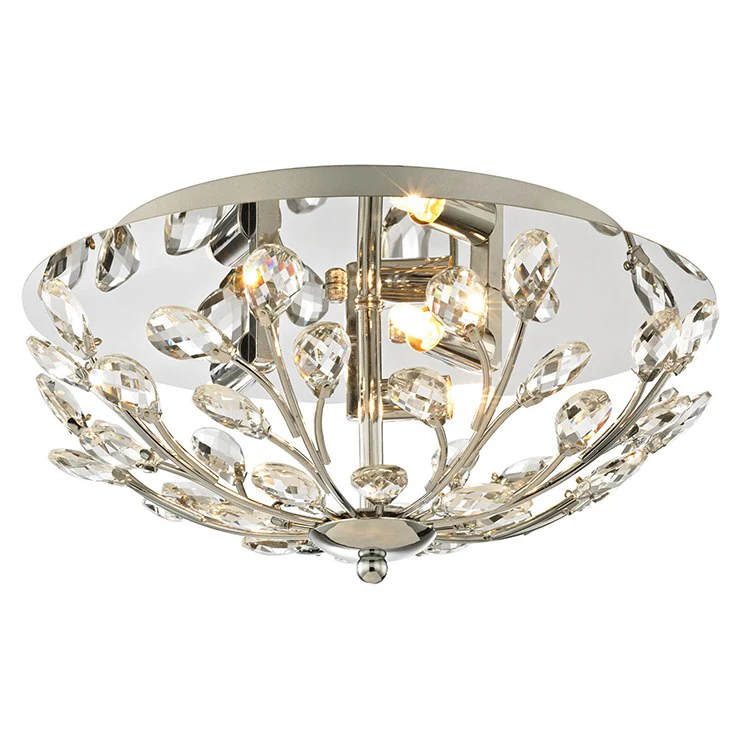 Crystique Three-Light Flush Mount Ceiling Fixture - Frankwebs