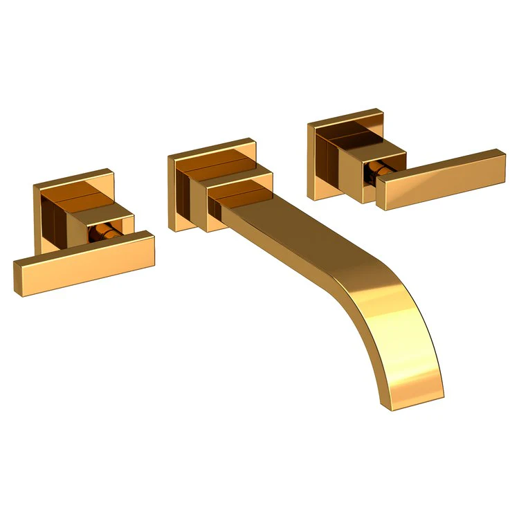 Lavatory Faucet Secant Wall Mount 8 Inch Spread 2 Lever ADA Antique Nickel 1.2 Gallons per Minute Brass Spout Height Inch - Frankwebs