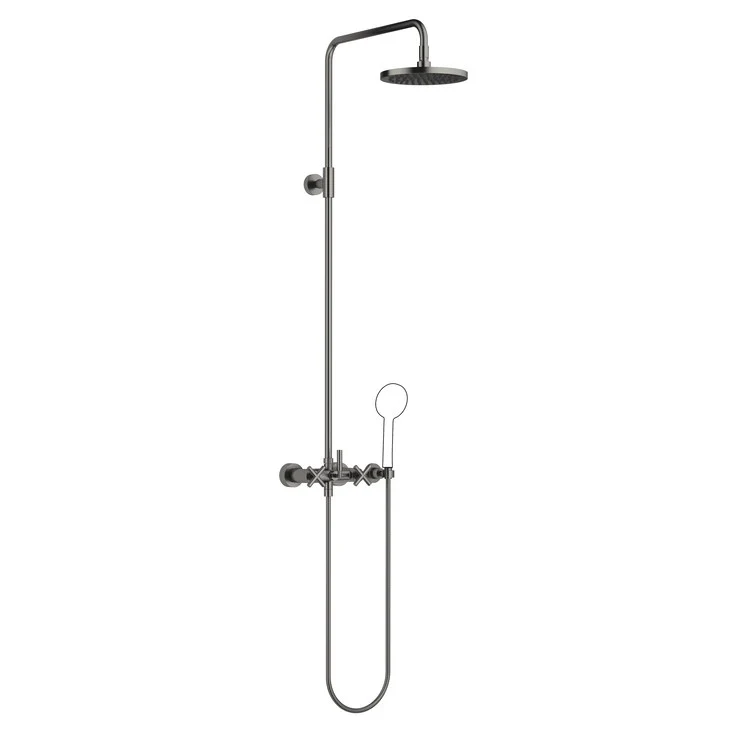 Shower Set TARA Exposed with Mixer Less Handshower 3 Cross/Lever Brushed Dark Platinum 1.8 Gallons per Minute - Frankwebs