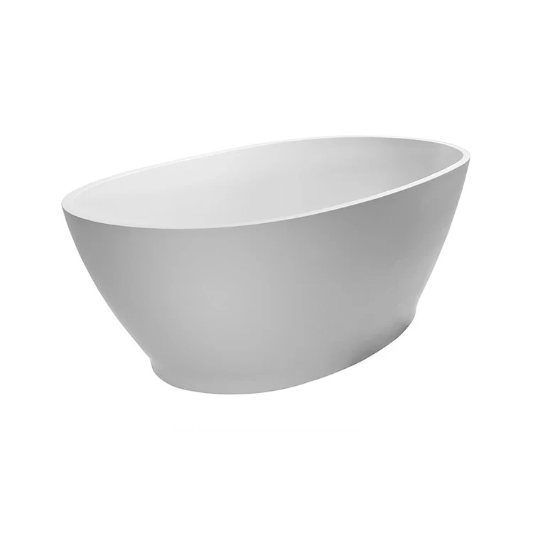 Soaking Tub Alissa 64.75 x 33.5 Inch Freestanding Center Biscuit Matte Sculpturestone 90 Gallons 21-5/8 Inch - Frankwebs