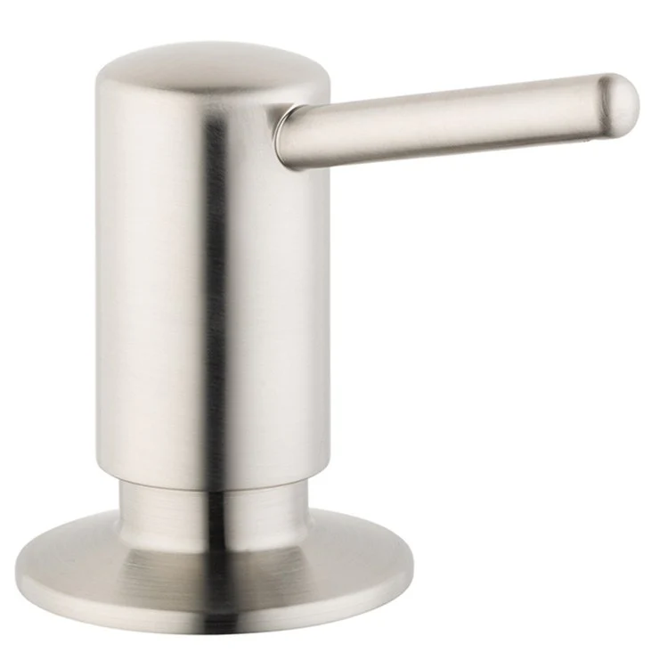 Soap Dispenser Contemporary Brushed Black Chrome Deck Mount Plastic Metal Pump 16 Ounce - Frankwebs