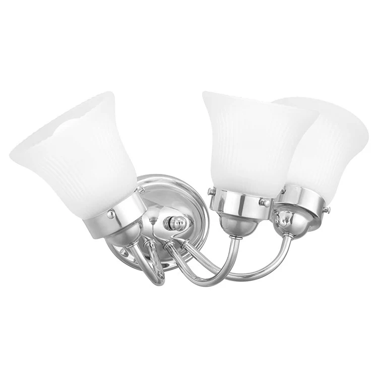 Fluted Glass Three-Light Bathroom Vanity Fixture - Frankwebs