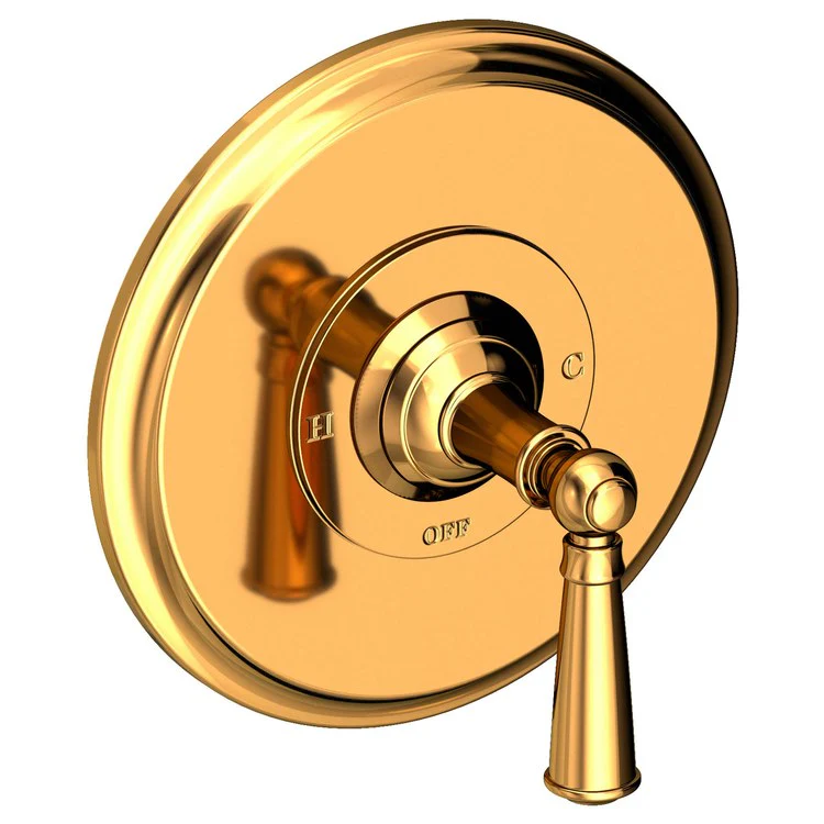 Pressure Balance Valve Trim Aylesbury Round 1 Lever Polished Brass Uncoated Living ADA Depth 4 Inch - Frankwebs