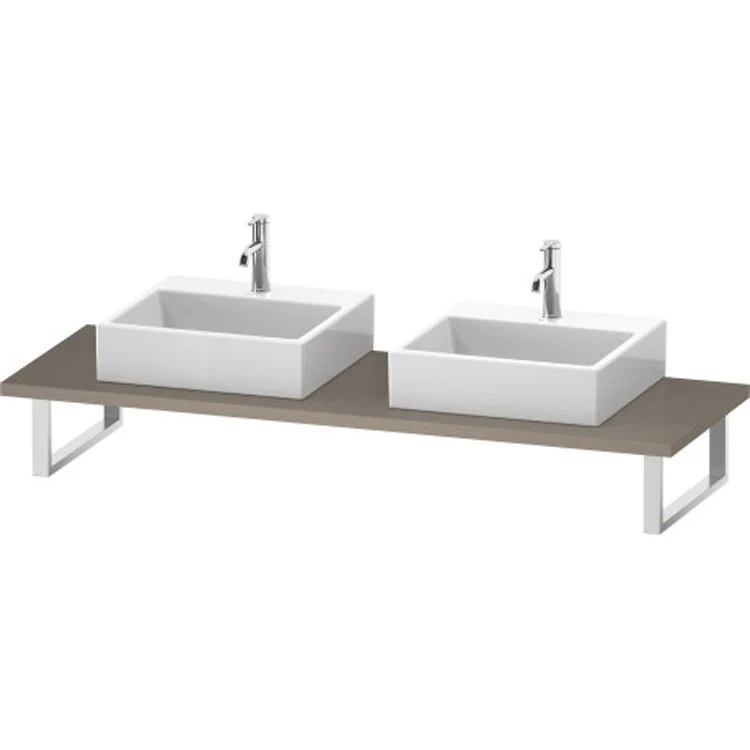 Lavatory Console L-Cube Brushed Oak Double Basin 31-1/2 x 21-5/8 Inch 1-1/8 Inch - Frankwebs
