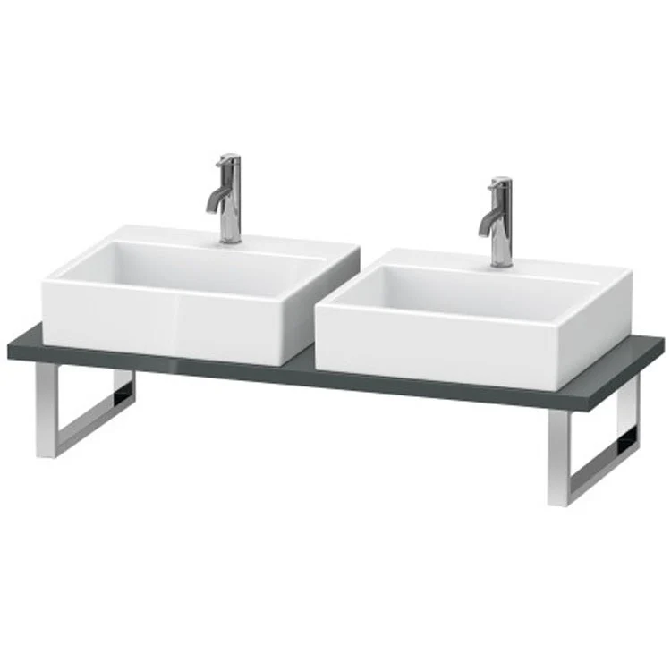 Lavatory Console L-Cube Brushed Oak Double Basin 31-1/2 x 21-5/8 Inch 1-1/8 Inch - Frankwebs