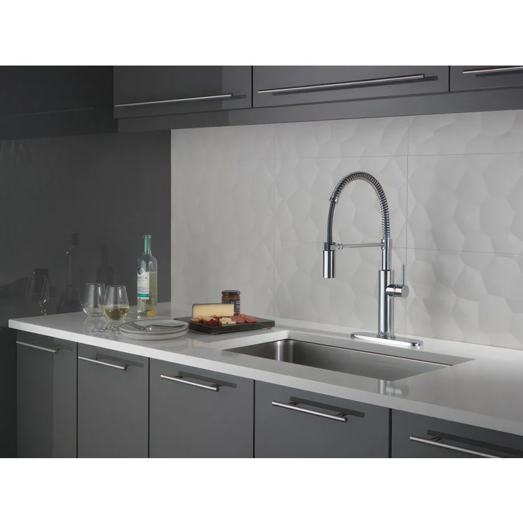 Kitchen Faucet Antoni 1 Lever ADA Chrome Pull Down Spring - Frankwebs