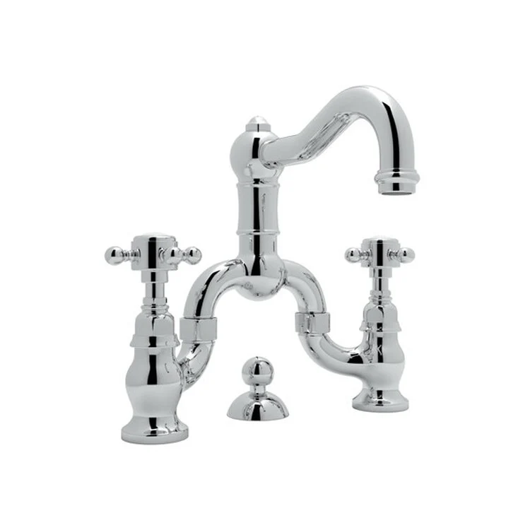 Lavatory Faucet Acqui Deck Mount 2 Cross Handle Tuscan Brass 1.2 Gallons per Minute Bridge Spout - Frankwebs
