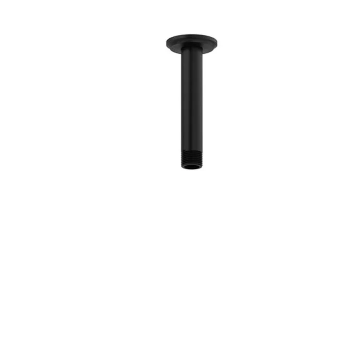 Shower Arm with Round Escutcheon and Momenti Flange Brushed Gold 6 Inch 5-3/8 Inch 1/2 Inch Inlet MNPT Brass Ceiling Mount - Frankwebs