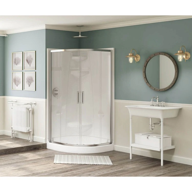 Shower Freestyle Neo-Round White 39-1/2 x 39-1/2 x 77-1/2 Inch Acrylic with Center Seat 39-1/2 Inch - Frankwebs