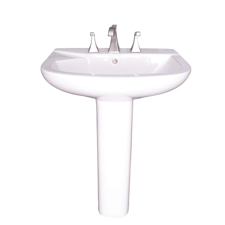 Pedestal Lavatory Anabel 630 Widespread White Center Round - Frankwebs