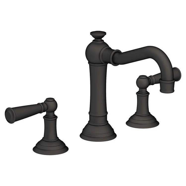 Lavatory Faucet Jacobean Widespread 8 to 20 Inch Spread 2 Lever ADA Flat Black 1.2 Gallons per Minute Brass Spout Height 4-3/16 Inch - Frankwebs