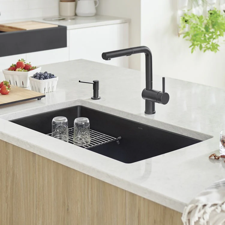 Kitchen Sink Precis 32 x 19 Inch Single Bowl Super Coal Black Undermount - Frankwebs