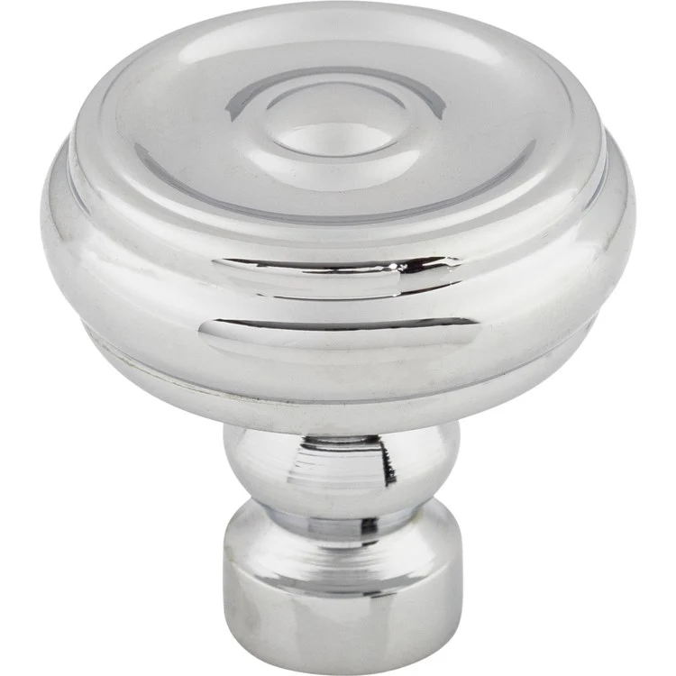 Knob Devon Brixton Button Round Polished Chrome Zinc Alloy 1-1/4 Inch - Frankwebs