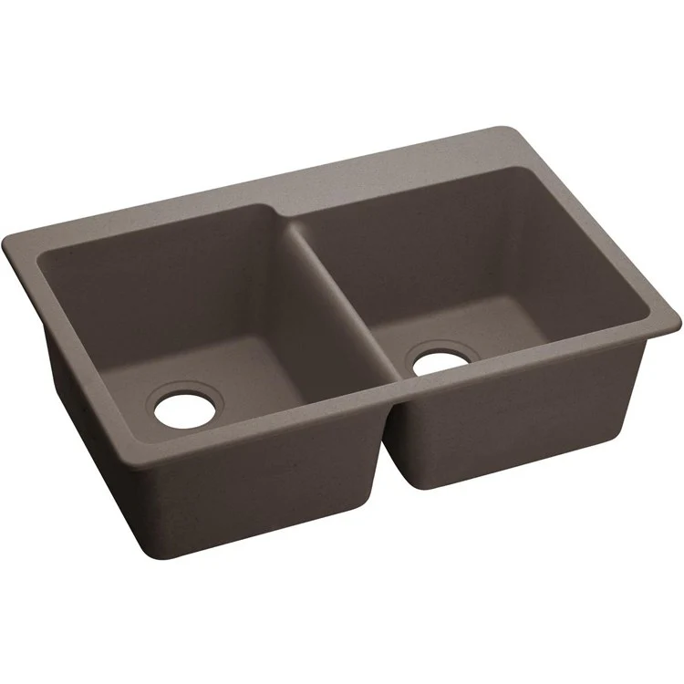 Kitchen Sink Quartz Classic 33 x 22 Inch Double Bowl Offset White Drop-In - Frankwebs