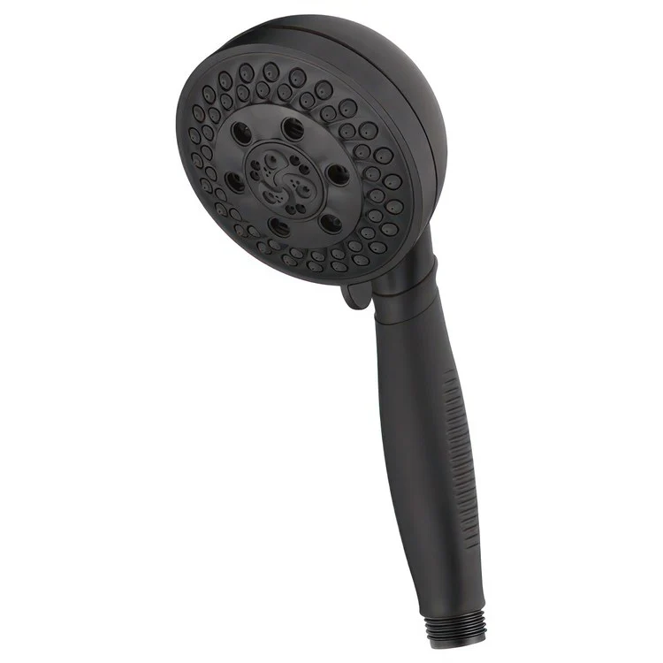 Handshower Universal Showering Components Round with H2Okinetic Matte Black 5 Function ADA 1.75 Gallons per Minute - Frankwebs