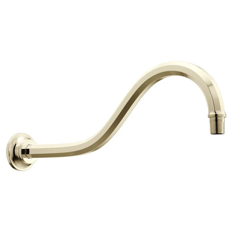 Shower Arm Beauclere with Flange Brilliance Polished Gold 16 Inch 1/2 IN 14 NPT Brass Wall Mount - Frankwebs