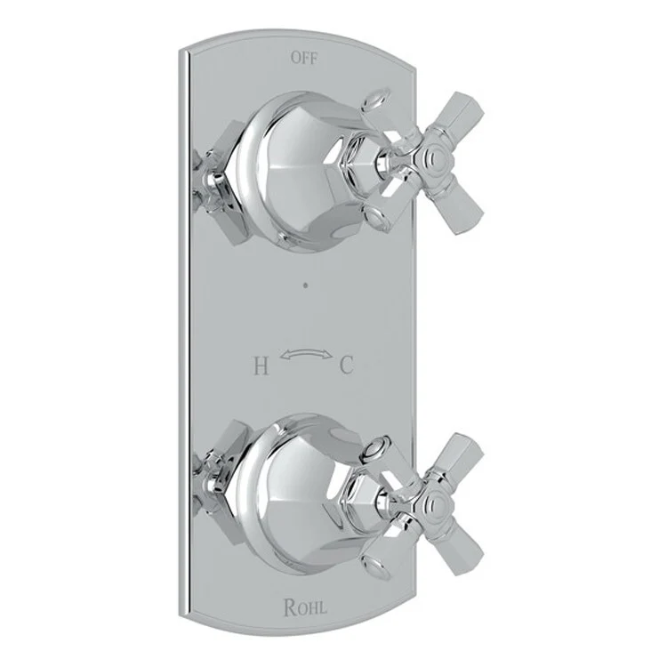 Thermostatic Trim Palladian 1/2 Inch with Diverter 2 Cross Polished Chrome 6.7 Gallons per Minute Brass - Frankwebs