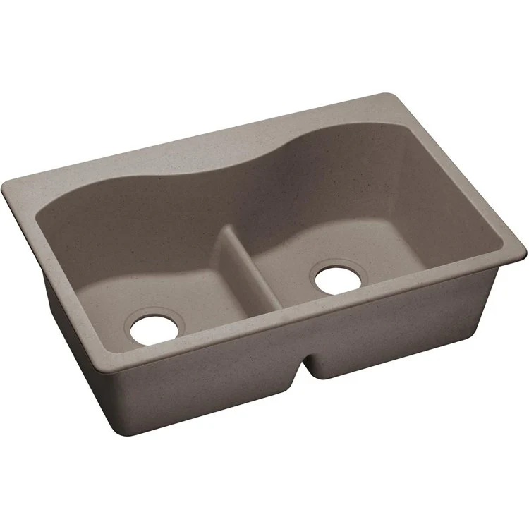 Kitchen Sink Quartz Classic 33 x 22 Inch Double Bowl Equal Putty Top Mount - Frankwebs