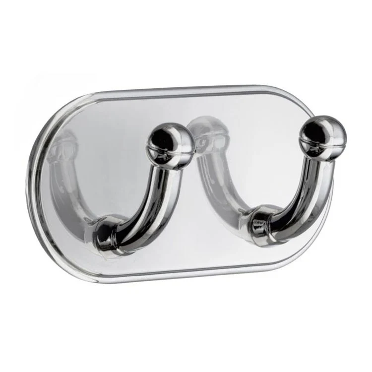 Hook Double Chrome 3-1/2 x 3/4 x 2 Inch 2 Inch Wall Mount Metal - Frankwebs