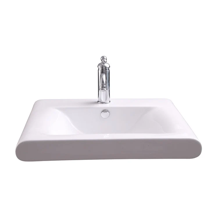 Lavatory Sink Thad Wall Hung with Overflow 24 Inch Rectangle White - Frankwebs