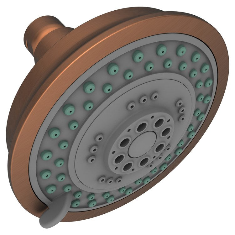 Showerhead Newport Bath 3 Function Antique Brass 4-2/7 Inch 1.8 Gallons per Minute Spray/Rain/Massage - Frankwebs