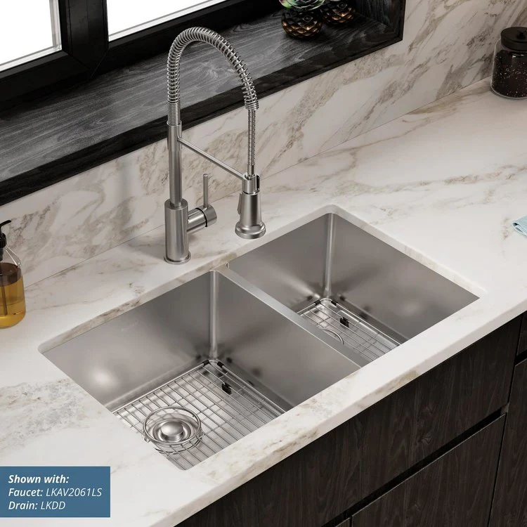 Kitchen Sink Crosstown 31.5 x 18.5 Inch Double Bowl 60/40 Kit Polished Satin Undermount - Frankwebs