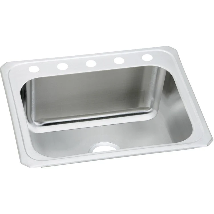 Kitchen Sink Pursuit 25 x 22 Inch Single Bowl Laundry 5 Hole Brushed Satin Drop-In - Frankwebs