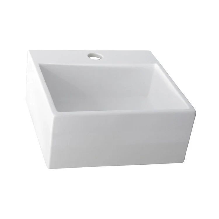 Lavatory Sink Mini Nova Above Counter 12-5/8 Inch Square White - Frankwebs