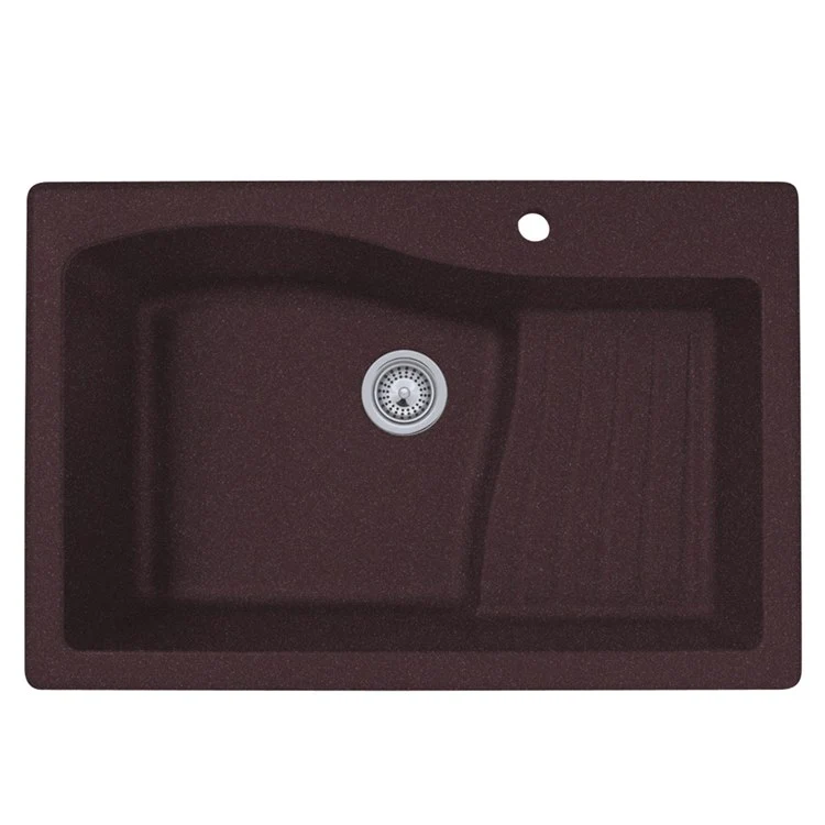 Kitchen Sink 33 x 22 Inch 1 Bowl Ascend 1 Hole Espresso Drop in - Frankwebs