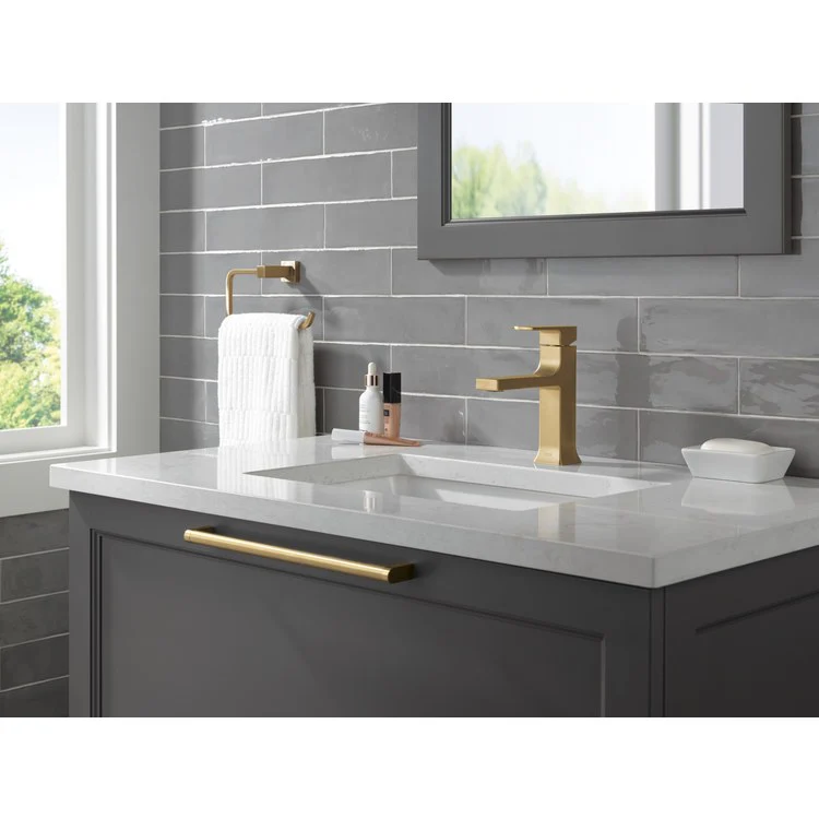 Lavatory Faucet Velum 1 Lever ADA WaterSense Brilliance Champagne Bronze 1.2 Gallons per Minute 4-7/16 Inch - Frankwebs