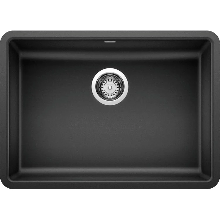 Kitchen Sink Precis 25 x 18 Inch Single Bowl Single ADA Coal Black Undermount Rectangle Drain Location Rear Center Depth 5 Inch Heat and Scratch Resistant - Frankwebs