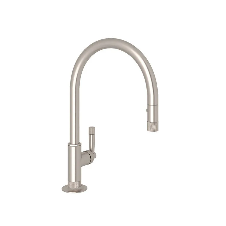 Kitchen Faucet Graceline Pull Down 1 Metal Lever Polished Nickel 9-1/16 Inch Reach 3-7/64 Inch 15-3/64 Inch - Frankwebs