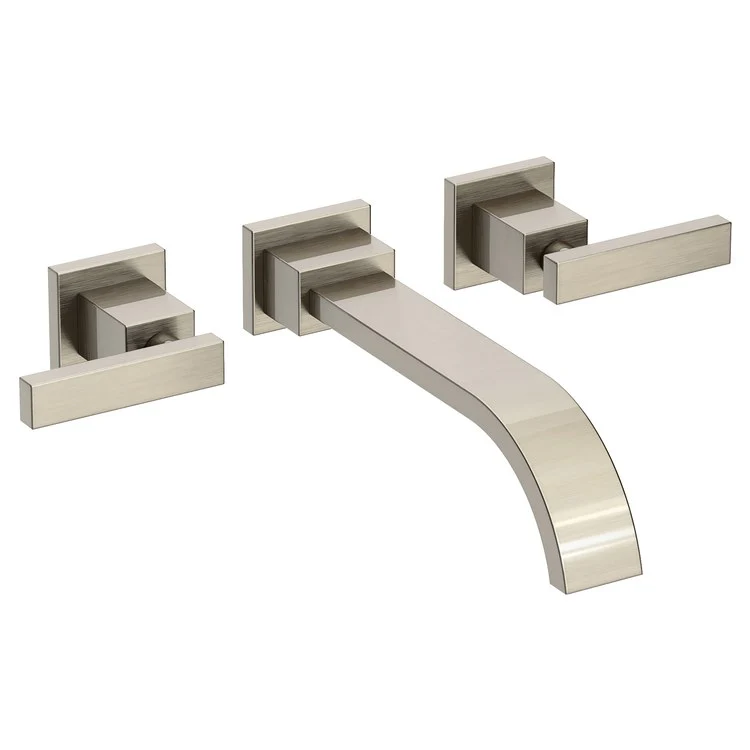 Lavatory Faucet Secant Wall Mount 8 Inch Spread 2 Lever ADA Antique Nickel 1.2 Gallons per Minute Brass Spout Height Inch - Frankwebs