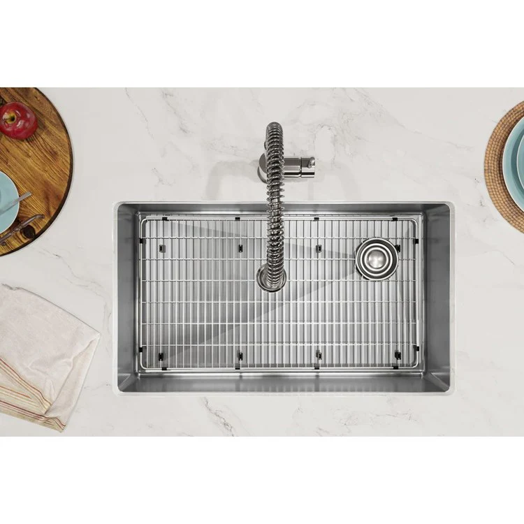 Kitchen Sink Crosstown 31.5 x 18.5 Inch Single Bowl 1 Hole Polished Satin Undermount - Frankwebs