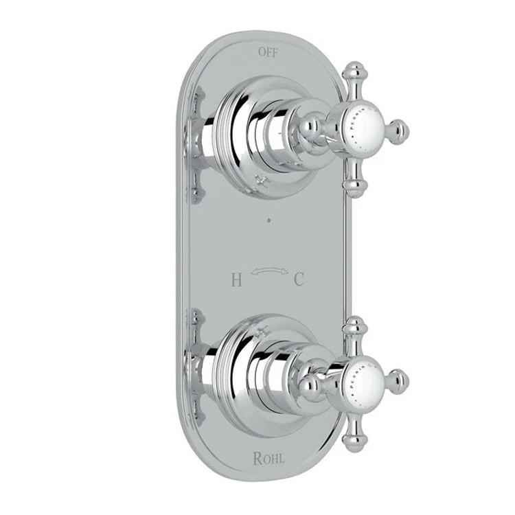 Thermostatic Trim Georgian Era 1/2 Inch with Diverter 2 Cross Polished Nickel Brass - Frankwebs