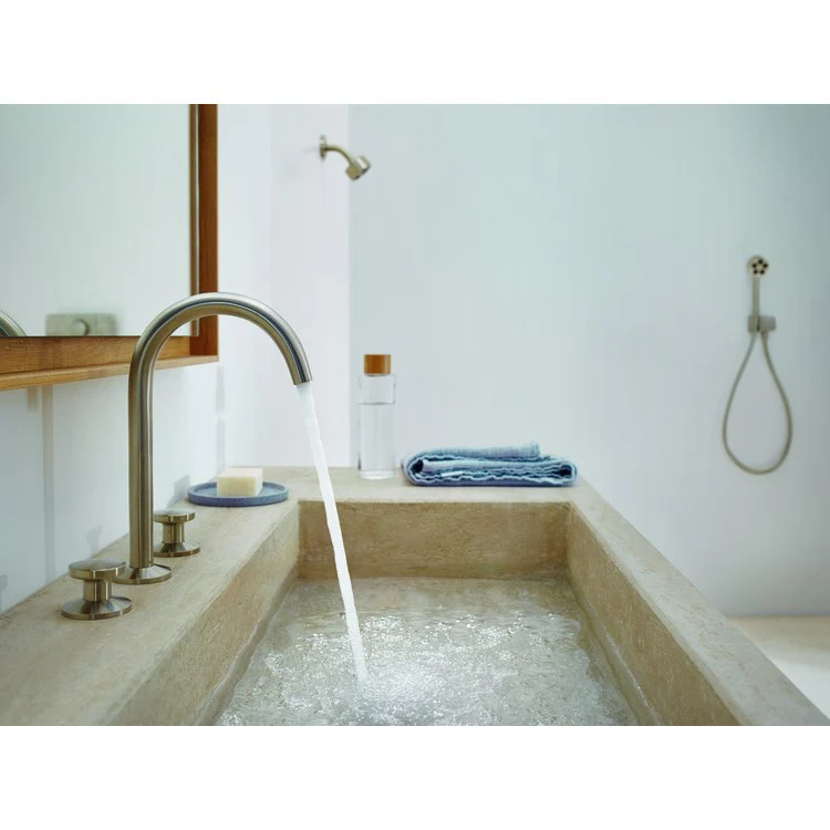 Showerhead One 75 1 Functions with Shower Arm Brushed Nickel 2-7/8 Inch 1.5 Gallons per Minute PowderRain - Frankwebs