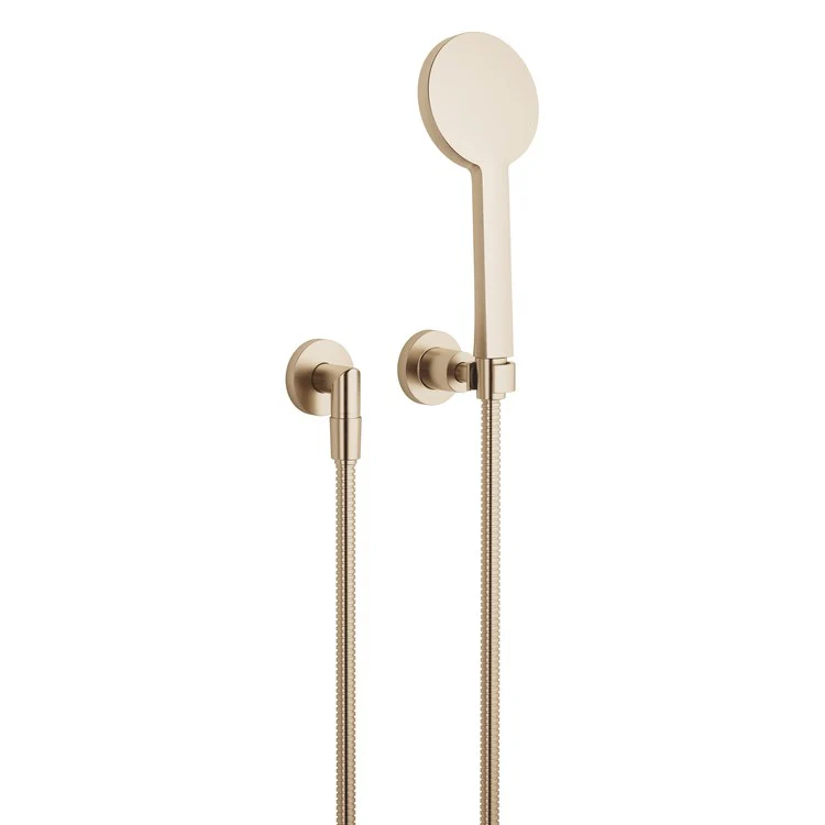Handshower Set TARA with Individual Flanges Brushed Platinum Compact Rain 1.8 Gallons per Minute - Frankwebs