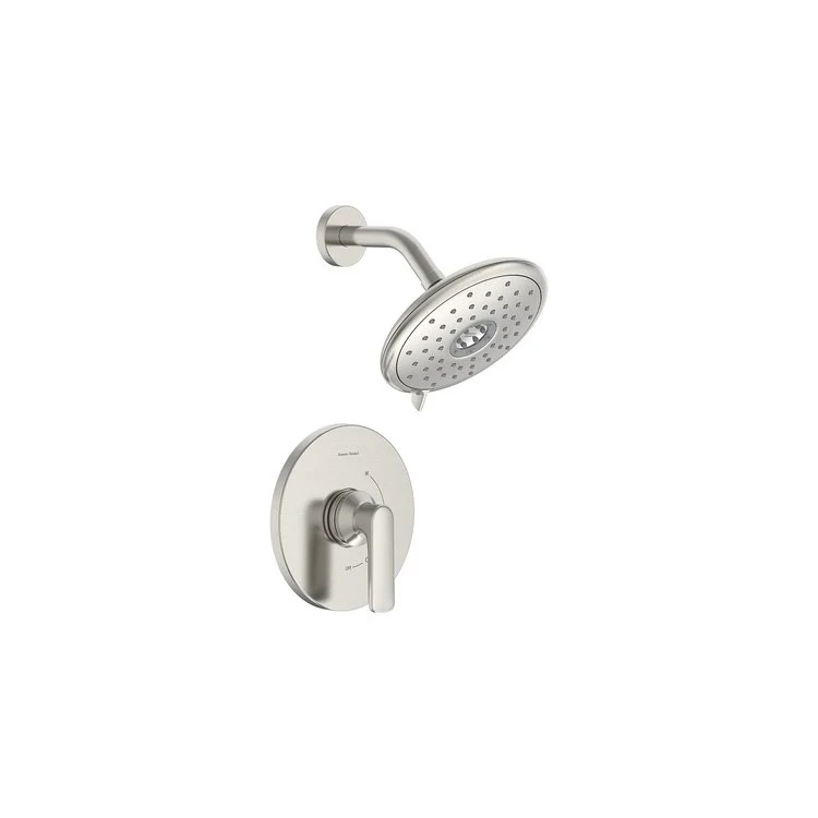 Shower Trim Aspirations 1 Lever Brushed Nickel WaterSense Includes 1.8 GPM Single Function Shower Head/Double Ceramic Disks Pressure Balance Cartridge Brass - Frankwebs