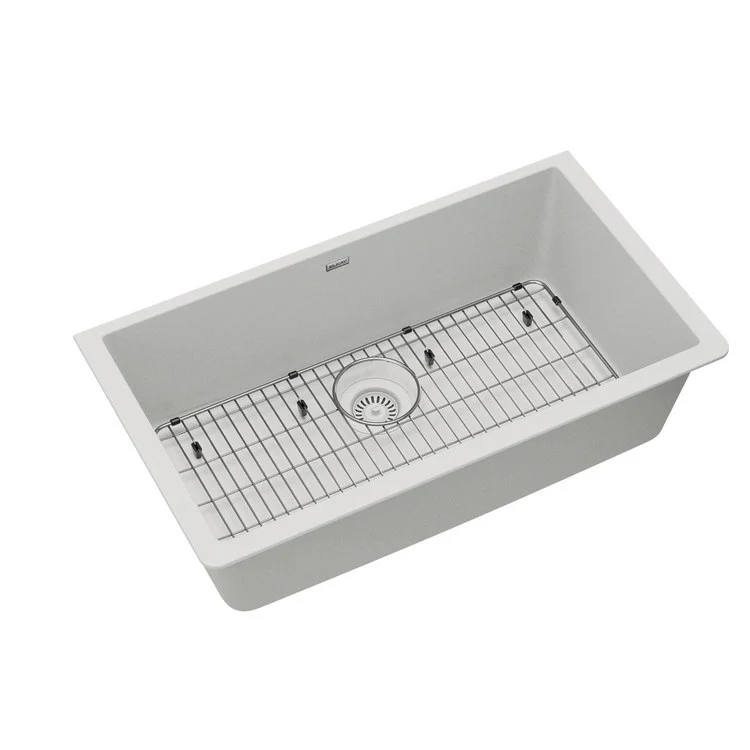 Kitchen Sink Quartz Classic 33 x 18.5 Inch Single Bowl White Undermount - Frankwebs